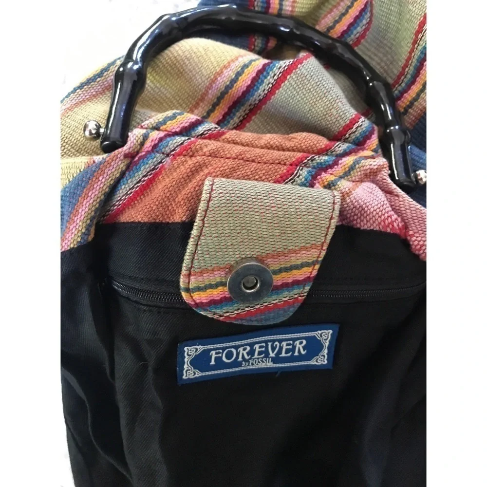 EUC Forever by Fossil Colors Striped Fabric Purse​​​​​​​